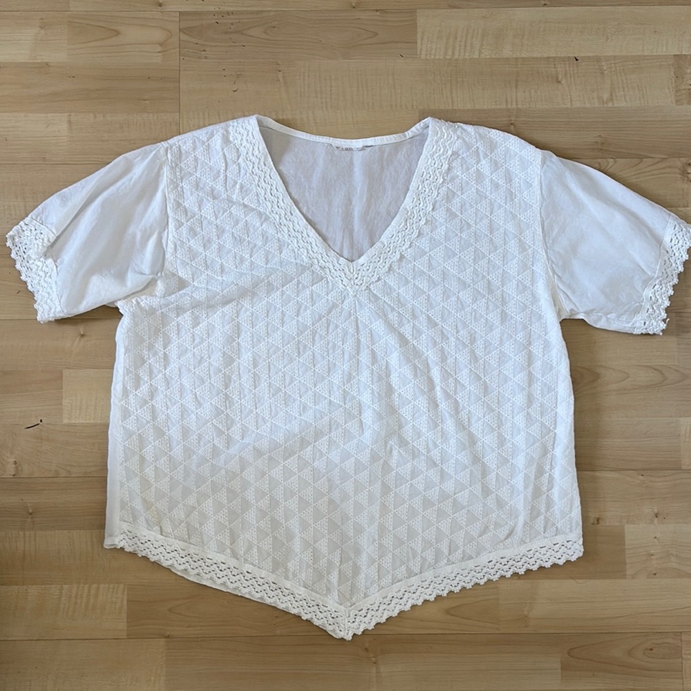White Asymmetrical Boxy Blouse